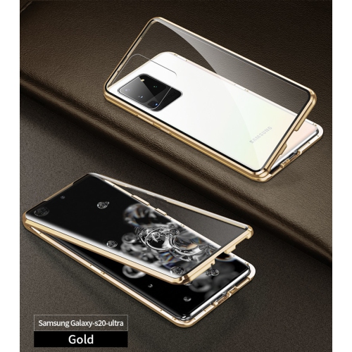 360° Front+Back Clear Tempered Glass Metal Magnetic Case Cover For SAMSUNG S20 ULTRA