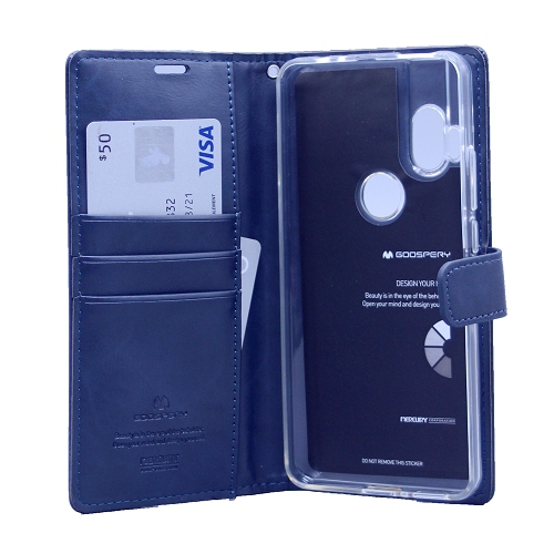 TopSave Goospery Bluemoon Diary Case For Motorola 1 Hyper(20), Navy Blue