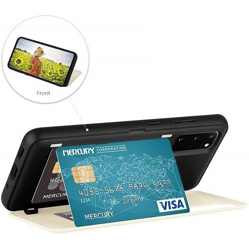 TopSave Goospery Magnetic Door Bumper PC+TPU Hidden Card Slot Holder Case For Samsung S20 Ultra, White