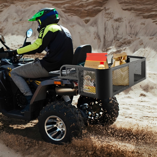 Costway ATV UTV Universal Rear Drop Basket Rack Steel Cargo Hunting