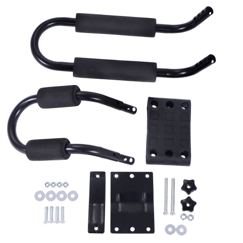 COSTWAY Lot de 4 Support de Kayak Barres de Toit de Voiture pour Kayaks Transport en Sécurité en Forme de U Anti-Friction pour Voyager 36 x 20 x 15