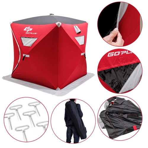 Buy Goture Insulated Ice Fishing Shelter 4-6 Person,420D Water-Resistant Ice  Fishing Tent,Portable Pop-Up Ice Fishing Shanty,Thermal Hub Ice Tents with  Carrying Bag, Ice Anchors Online at Low Prices in India 