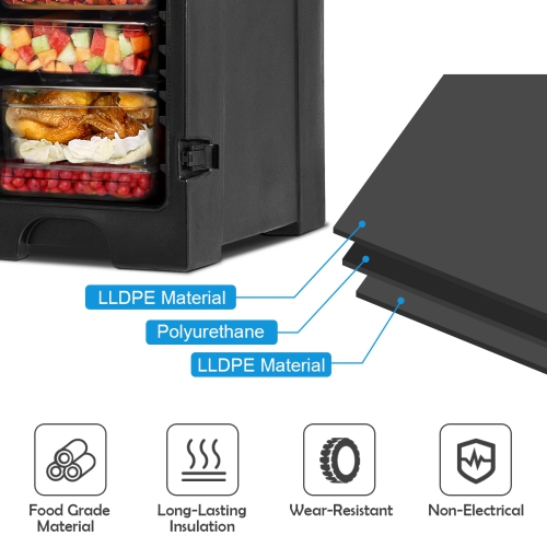 Costway End-Loading Insulated Food Pan Carrier 5 Food Pan Capacity