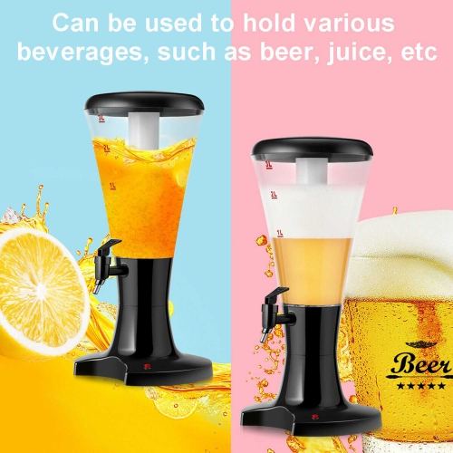 Costway Set of 2 Cold Draft Beer Tower Dispenser 3L Plastic w/LED Lights New