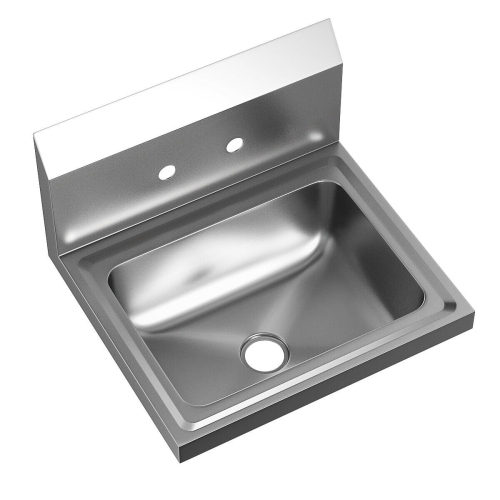 Costway Commercial Stainless Steel Wall Mount Hand Washing Wash Sink Basin with Faucet