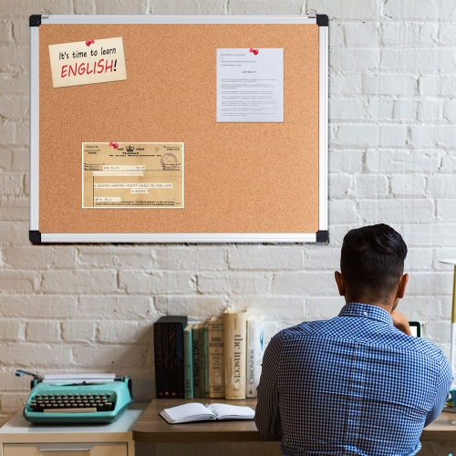 Ensemble de 3 tableaux d’affichage en liège 24 x 18 po de Costway avec cadre en aluminium