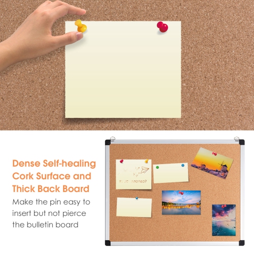 Ensemble de 3 tableaux d’affichage en liège 24 x 18 po de Costway avec cadre en aluminium