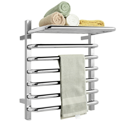 145W Electric Towel Warmer Wall Mounted Heated Drying Rack 8 Square Bars