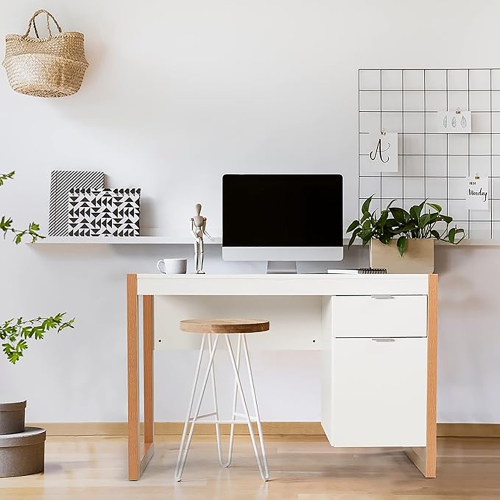 Gymax Modern Computer Desk Workstation Desk Home Office w/ Storage Cabinet