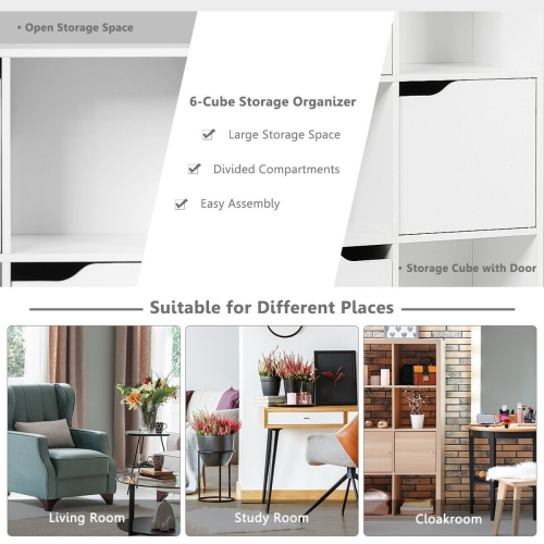 Gymax 9 Cube Bookcase Cabinet Wood Bookcase Storage Shelves Room Divider Organization