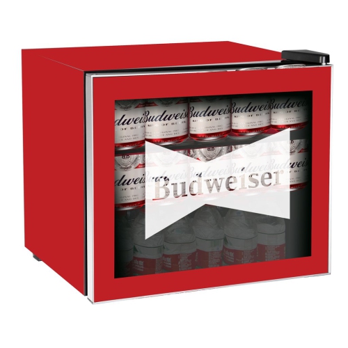 FRIGIDAIRE  Budweiser 1.6 Cu. Ft. Glass Door Beverage Fridge - In Red