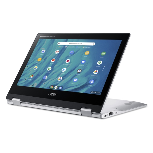 Acer Spin 311 Chromebook, 11.6" IPS Touchscreen, ARM Cortex A73 2GHz, 4 GB LPDDR4X, 32GB eMMC, Mali-G72 MP3, Chrome OS, Silver, CP311-3H-K4S1