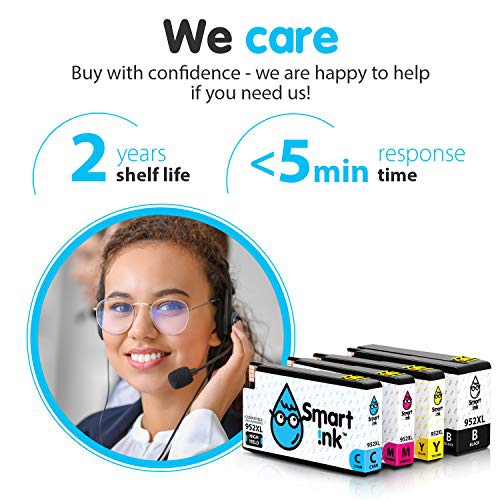 Smart Ink Compatible Ink Cartridge Replacement for HP 952 952XL 4 Pack Advanced Chip Technology to use with OfficeJet 8702 ...