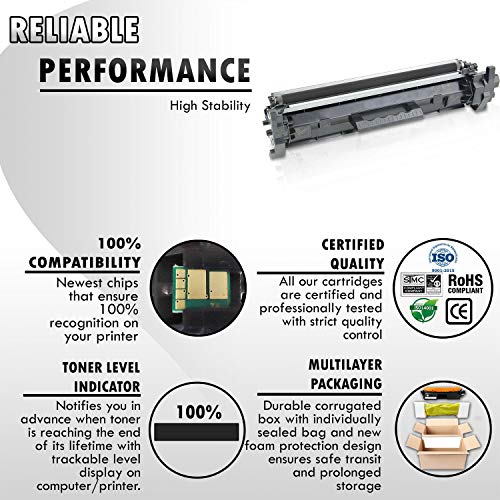 2PK Inkfirst Compatible Toner Cartridges Replacement for HP CF217A 17A [with CHIP] Laserjet Pro MFP M130fn M130a M130fw...