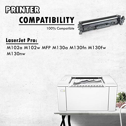 2PK Inkfirst Compatible Toner Cartridges Replacement for HP CF217A 17A [with CHIP] Laserjet Pro MFP M130fn M130a M130fw...