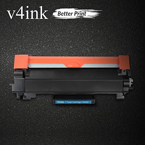 V4INK 4 Pack New Compatible Toner Cartridge Replacement for Brother TN760 TN 760 TN730 for Brother DCP-L2550DW ...