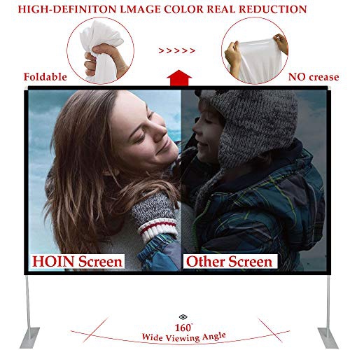 Projector Screen with Stand 100 inch 16:9 HD 4K Outdoor Indoor Projection Screen for Home Theater 3D Fast-Folding...