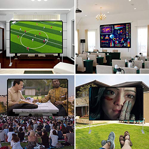 Projector Screen with Stand 100 inch 16:9 HD 4K Outdoor Indoor Projection Screen for Home Theater 3D Fast-Folding...