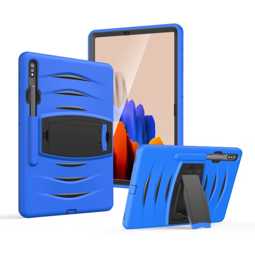 CSMART  【】 Shockproof Heavy Duty Rugged Defender Case Kickstand Cover for Samsung Tablet Tab S7+ S7 Plus 12.4” 2020, T970 T976B In Blue