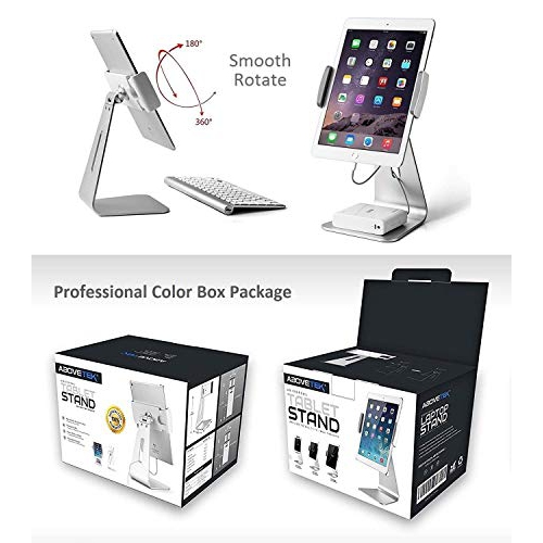 AboveTEK Elegant Tablet Stand, Aluminum iPad Stand Holder, Desktop Kiosk POS Stand for 7-13 inch iPad Pro Air Mini Galaxy...