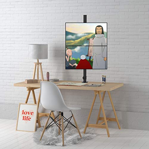 Suptek Dual LED LCD Monitor Stand up Desk Mount for 2 / Two Screens up to 27 inch Extra Tall 31.5" Pole Heavy Duty Fully...