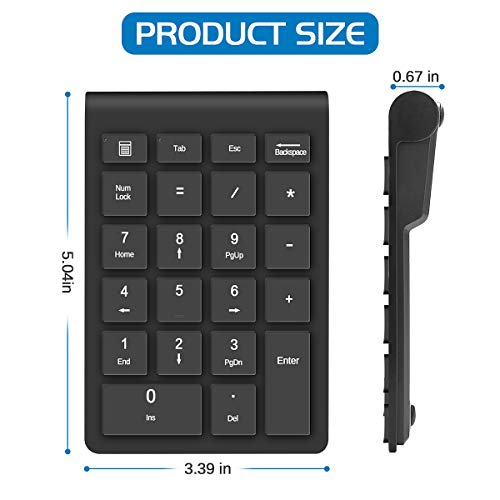 Wireless Number Pads, Numeric Keypad Numpad 22 Keys Portable 2.4 GHz Financial Accounting Number Keyboard Extensions 10...