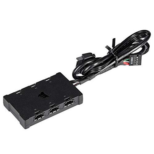 CORSAIR QL Series, iCUE QL120 RGB, 120mm RGB LED PWM White Fan, Triple Fan Kit with Lighting Node CORE