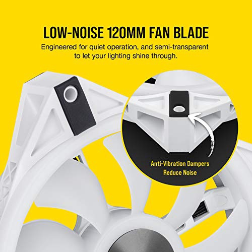 CORSAIR QL Series, iCUE QL120 RGB, 120mm RGB LED PWM White Fan, Triple Fan Kit with Lighting Node CORE
