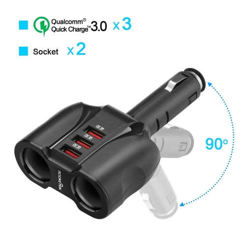 2 socket car charger