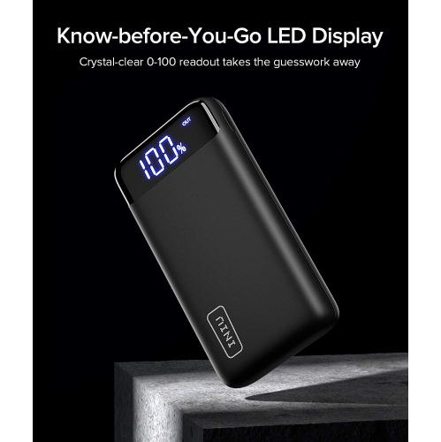 INIU 20000mAh 18W PD 3.0 QC 4.0 USB-C Power Bank/Portable Charger with Flashlight