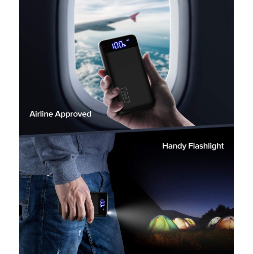 INIU 20000mAh 18W PD 3.0 QC 4.0 USB-C Power Bank/Portable Charger with Flashlight