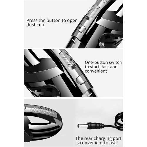 Aspirateur à main sans fil, Mini aspirateur portatif pour voiture à sec, 120&nbsp;W d'aspiration PUISSANTE rechargeable pour les poils d'animaux,