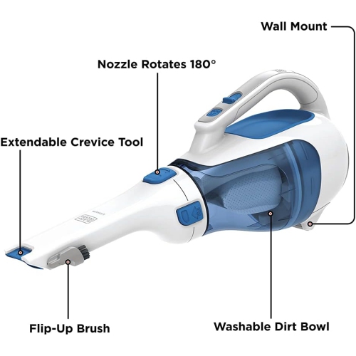 BLACK+DECKER dusbuster Handheld Vacuum, Cordless, Magic Blue