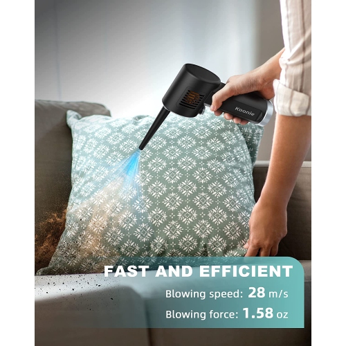Cordless Air Duster, Battery Operated Computer Cleaning Duster, Portable Replaces Compressed Air Cans,10W Fast Charging, 6000mAh, Powerful 33000 RPM,