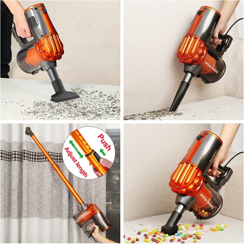 V600 Vacuum Cleaner Corded Bagless Stick and Handheld Vacuum with 7m Long Power Cord