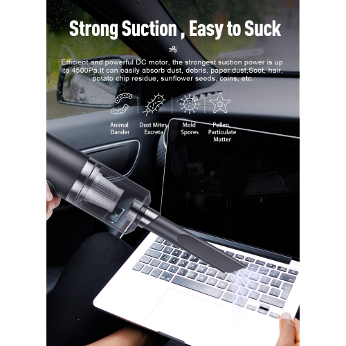 4500PA Keyboard Cleaner,Hand Held Cordless Computer Vacuum Cleaner Air Duster Handheld Wireless Car Cleaner with Battery Ope