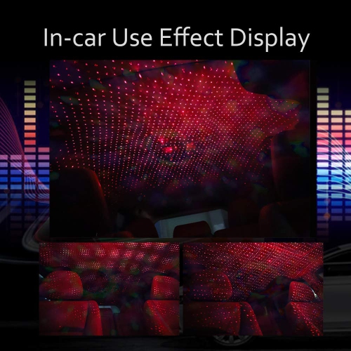 Romantic Auto Roof USB Star Lights with Mini Disco Light, Aevdor USB Night Lights, Flexible Atmosphere Decorations Lamp for