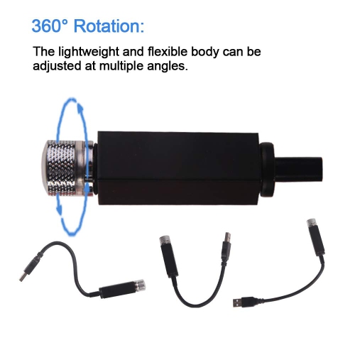 Owfeel Roof Star Projector Lights Romantic USB Night Light, Car Atmosphere Lamp, Adjustable Flexible Car & Home Ceiling Deco