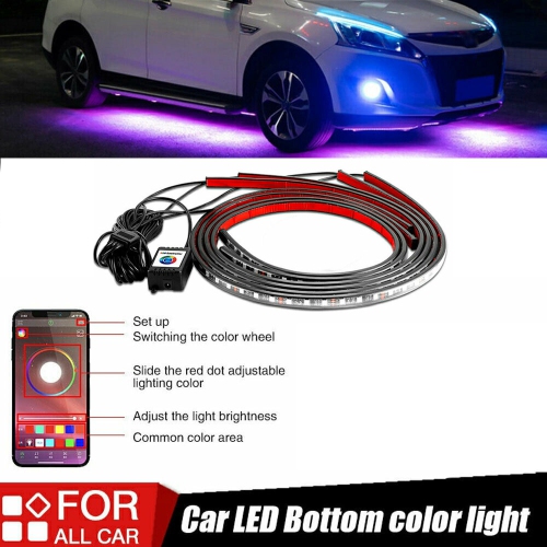 Onewell Car LED Neon Lights,Undercar Glow Lights,12V RGB Car Chassis Light,Led Car Light Underglow Kit,Sound Active Wireless Remote Control 