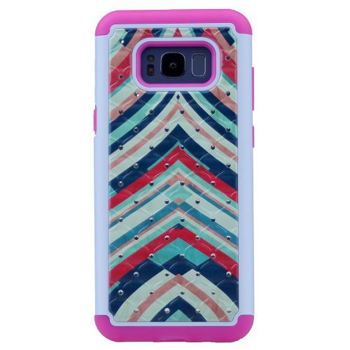 TopSave Bling Diamond Defender Cover Protection Shell 2 in 1 TPU PC Impact Shockproof Armor Glitter Back Case for Samsung S8 Plus,01