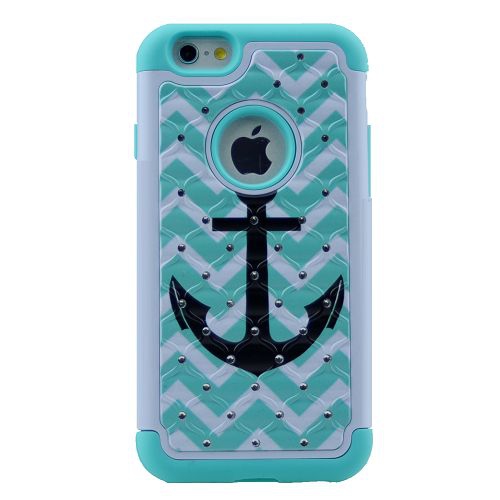 TopSave Coque de protection Bling Diamond Defender Coque de protection 2 en 1 TPU PC Impact Antichoc Armor Glitter Back Case pour Iphone 6/6s Plus, 04