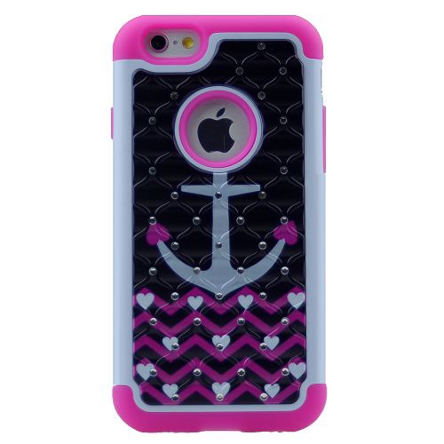 CC  Topsave Bling Diamond Defender Cover Protection Shell 2 In 1 Tpu PC Impact Shockproof Armor Glitter Back Case for Iphone 7/8 Plus, 06