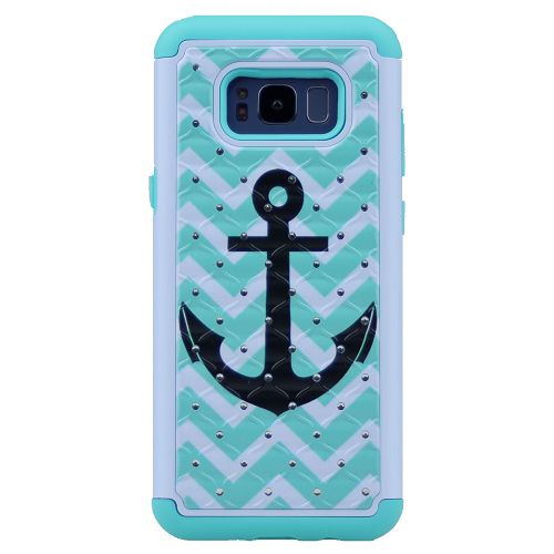 TopSave Bling Diamond Defender Cover Protection Shell 2 in 1 TPU PC Impact Shockproof Armor Glitter Back Case for Samsung S8,04