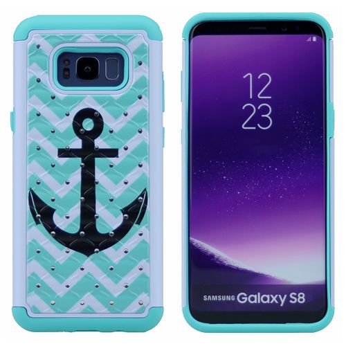 TopSave Coque de protection Bling Diamond Defender Coque de protection 2 en 1 TPU PC Impact Antichoc Armor Glitter Back Case pour Samsung S8 Plus, 04