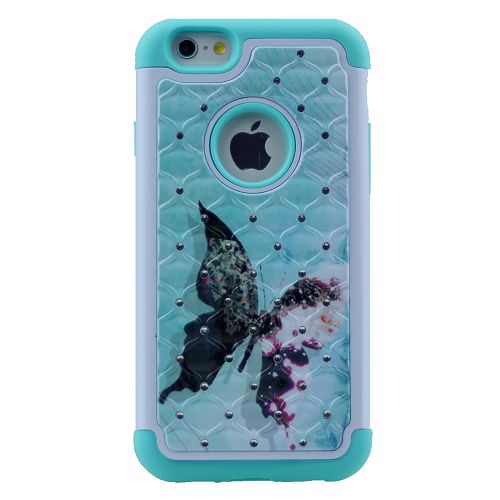 CC  Topsave Bling Diamond Defender Cover Protection Shell 2 In 1 Tpu PC Impact Shockproof Armor Glitter Back Case for Iphone 6/6S, 03