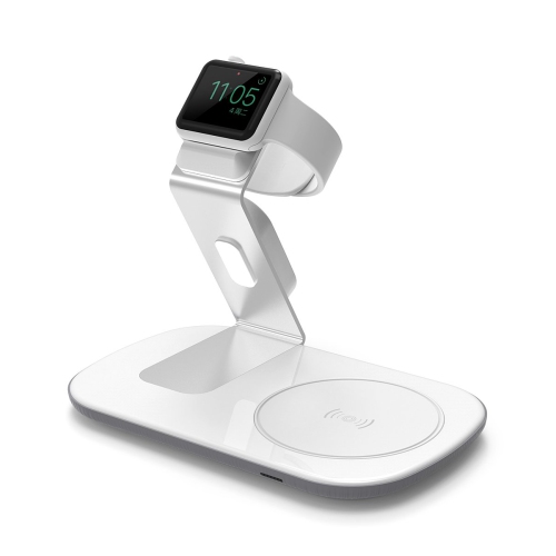 LAX QIDOCK-WHT Wireless Charging Dock Qi Wireless Charging Pad & Apple Watch Dock - White