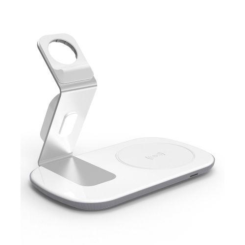 LAX QIDOCK-WHT Wireless Charging Dock Qi Wireless Charging Pad & Apple Watch Dock - White