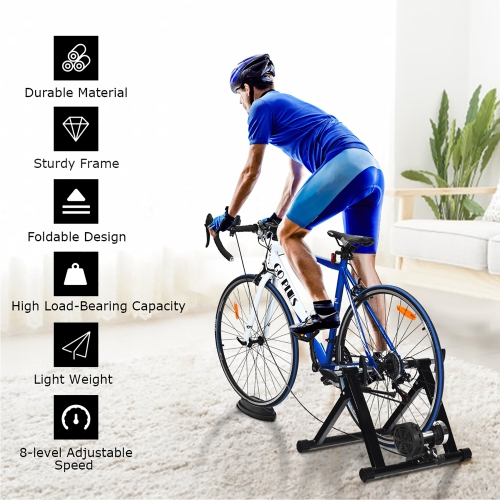 Costway Bike Trainer Bicycle Exercise Stand w/ 8 Levels Resistance