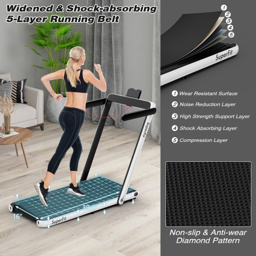 Gymax Motorized Treadmill Folding Under Desk Electric Treadmill