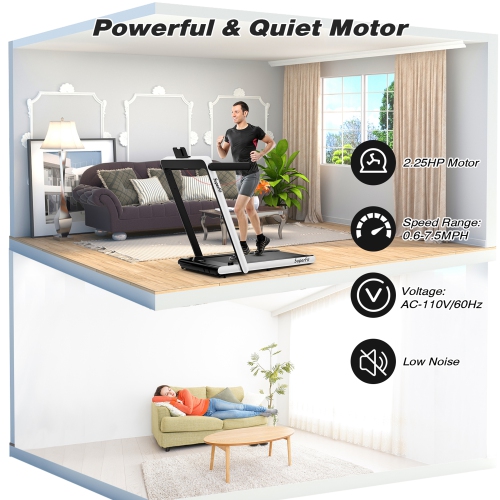 Gymax Motorized Treadmill Folding Under Desk Electric Treadmill